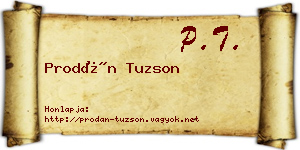 Prodán Tuzson névjegykártya